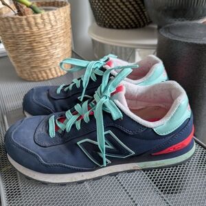 New Balance Navy Sneakers with Mint and Coral Accents